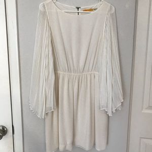 Alice + Olivia Pleated Flutter Sleeve Dress